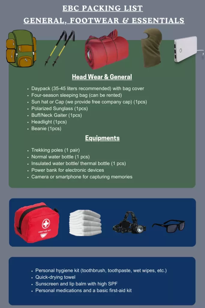 personal-itmes-and-equipments-for-everest-base-camp-trek